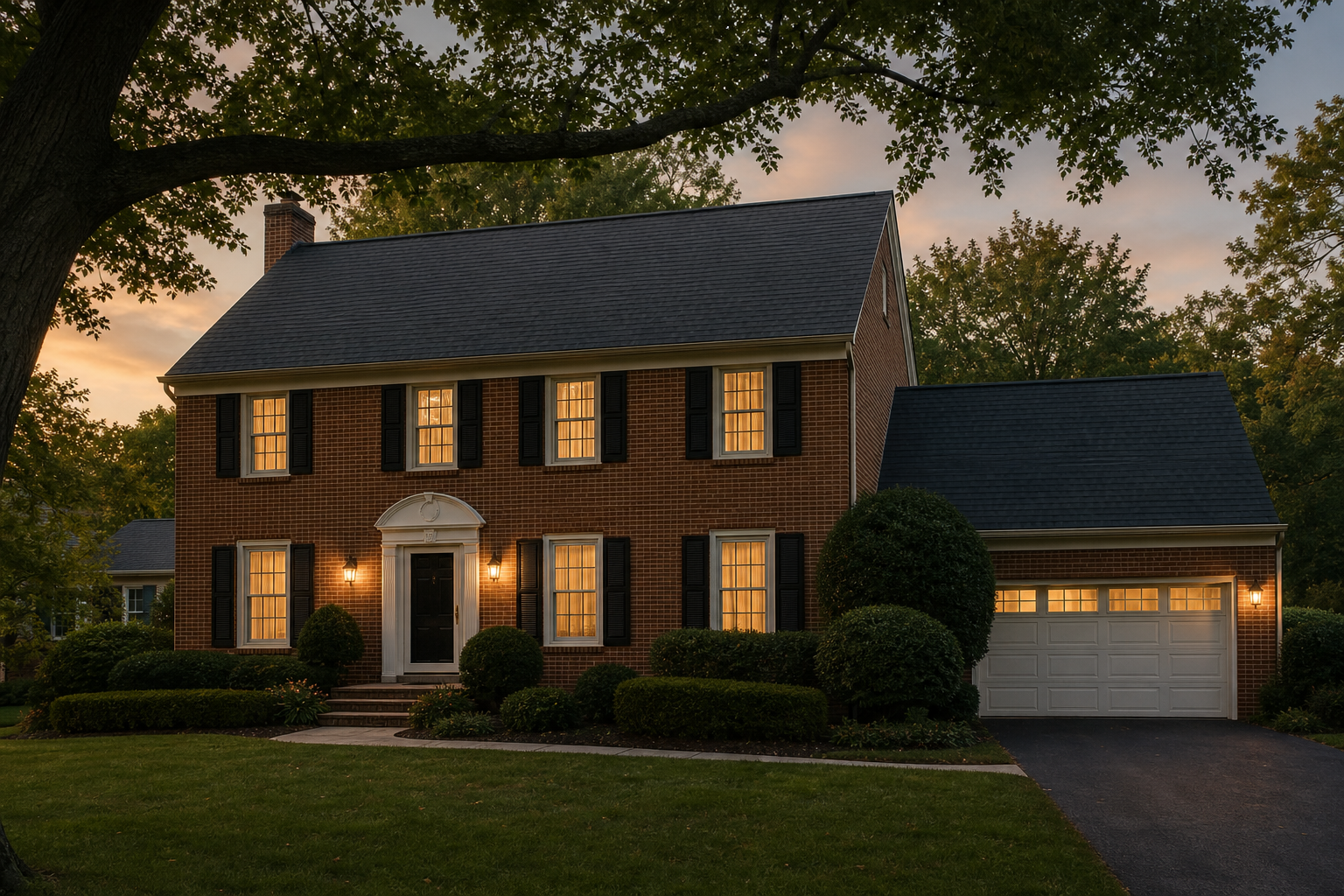 Roofing Company Towson MD Quality Roofing Pros colonial home with new architectural shingle roof